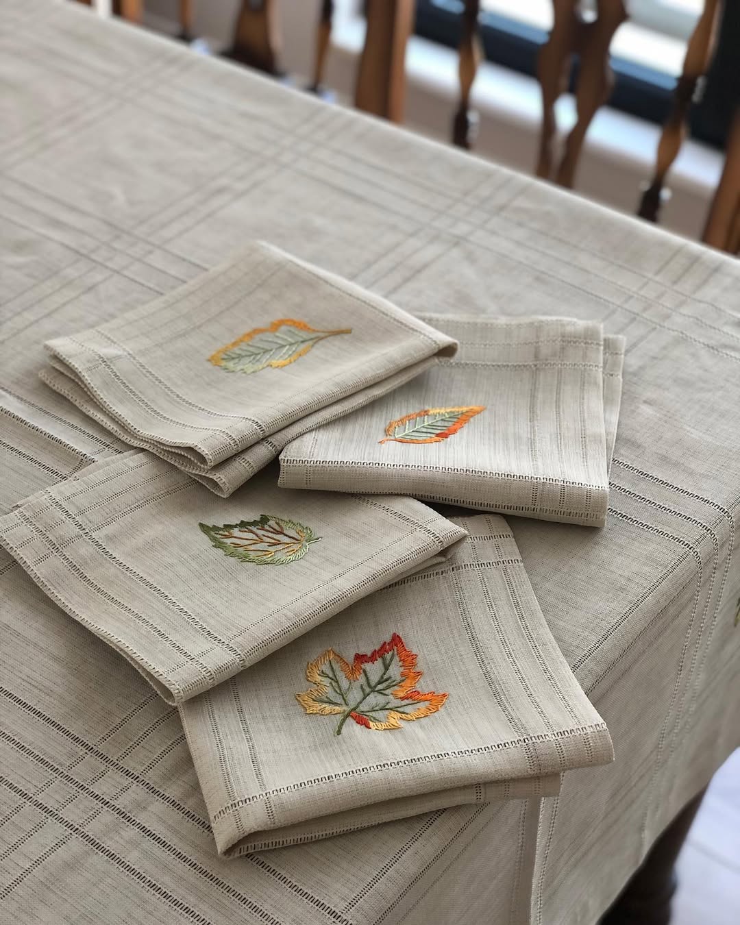 Sonbahar - Keten Masa Servis Takımı - 6 Peçete