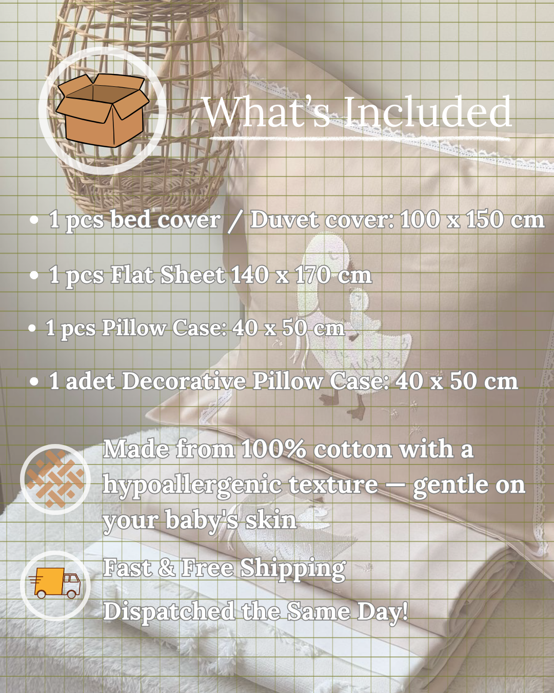 Kaz – Bebek Pike + Nevresim Seti