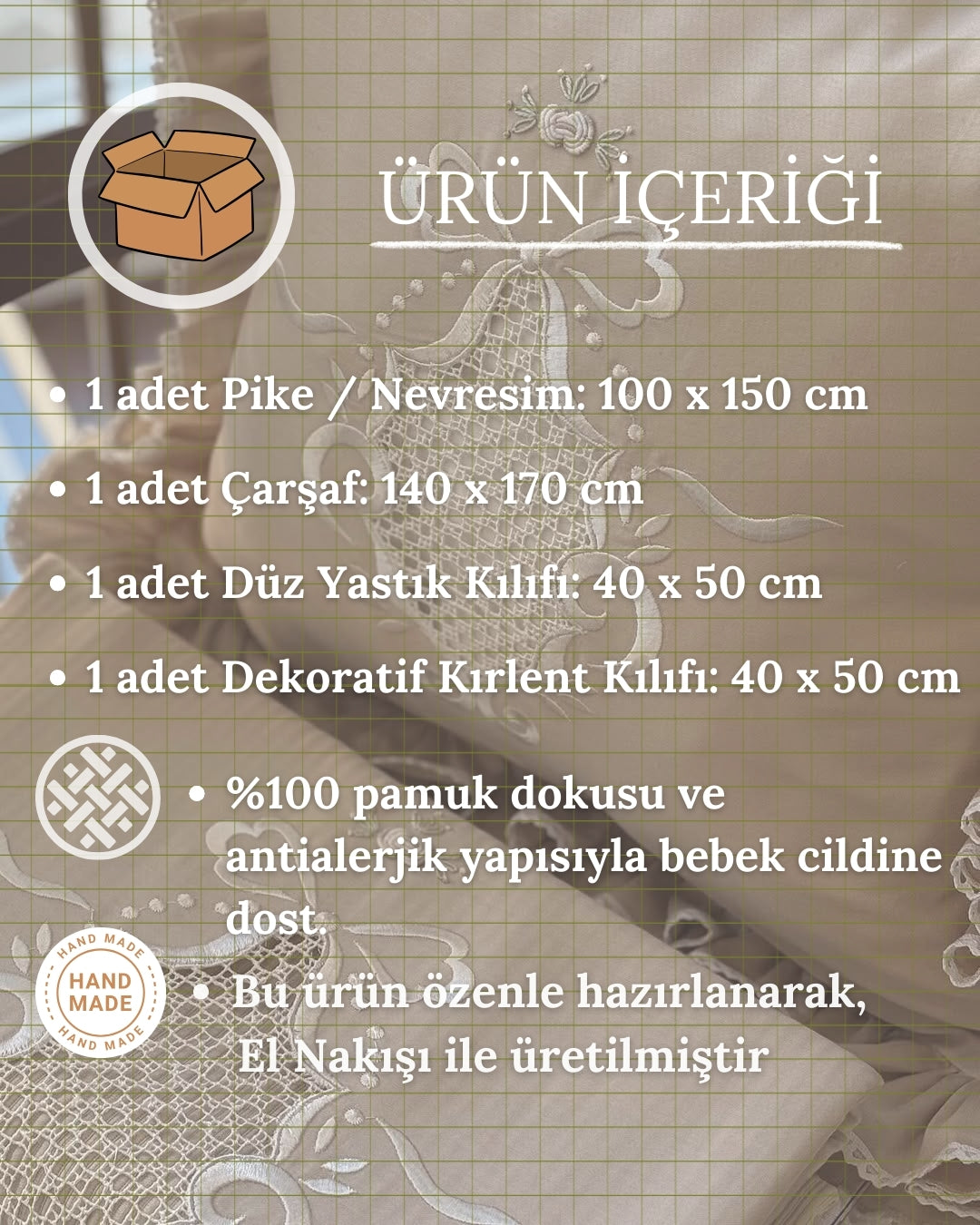 Kral Tacı – Bebek Pike + Nevresim Seti