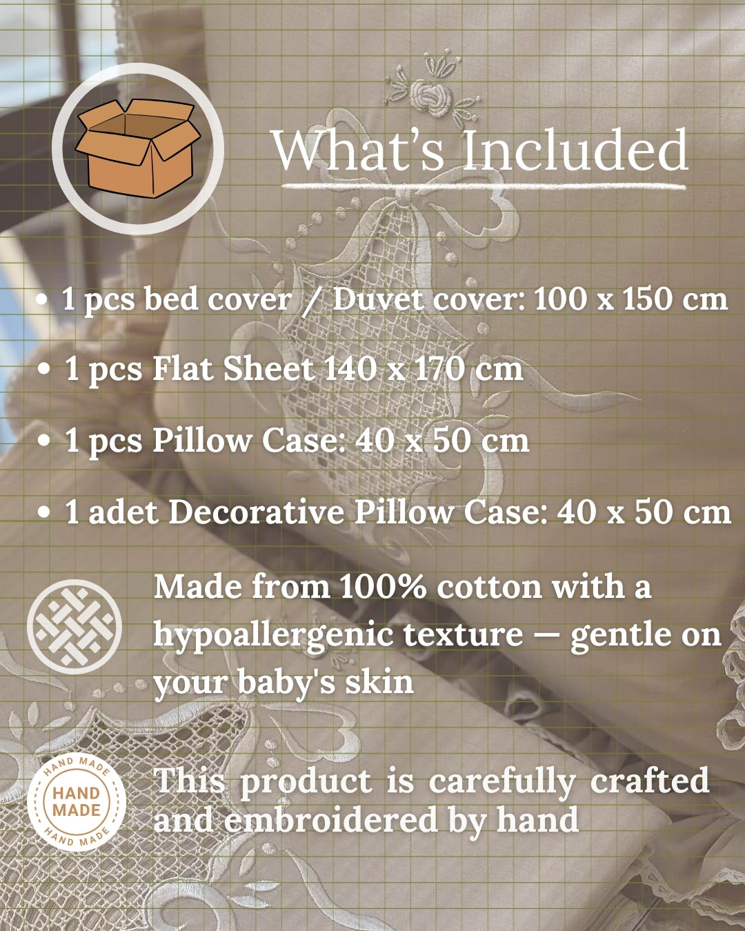 Kral Tacı – Bebek Pike + Nevresim Seti